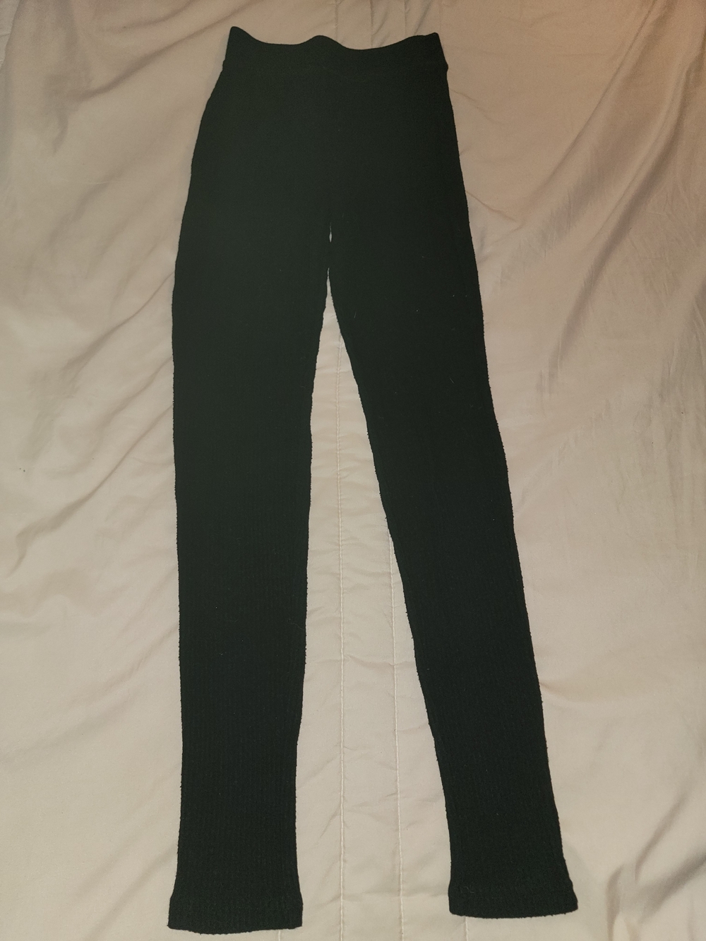 Black Ribbed Knit Leggings
